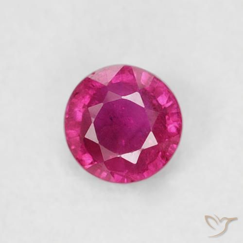 0.22ct Natural Vermelho rosado Rubi, Redondo, VS