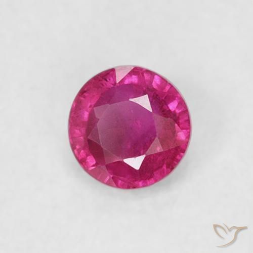 Rubi Vermelho rosado Natural 0.22ct, Redondo, VS
