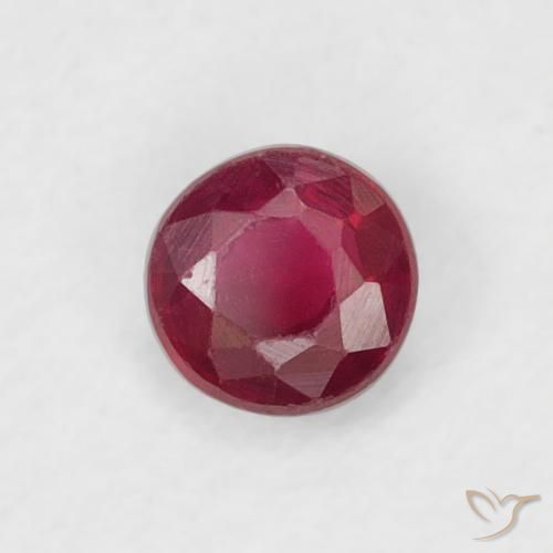 Rubi Vermelho escuro Natural 0.23ct, Redondo, VS