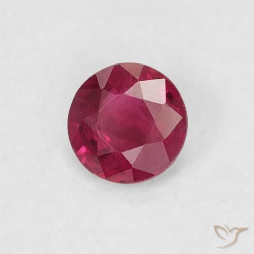Rubi Rosa Avermelhado Profundo Natural 0.17ct, Redondo, VS