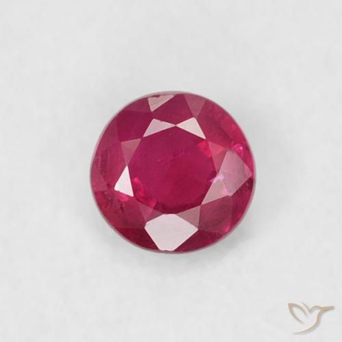0.20ct Natural Vermelho rosado Rubi, Redondo, SI