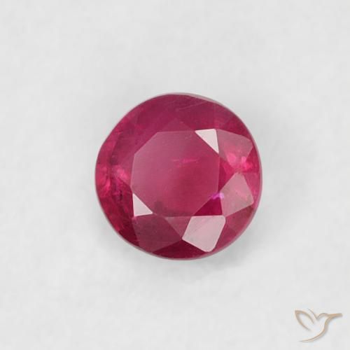 Rubi Vermelho rosado Natural 0.20ct, Redondo, SI