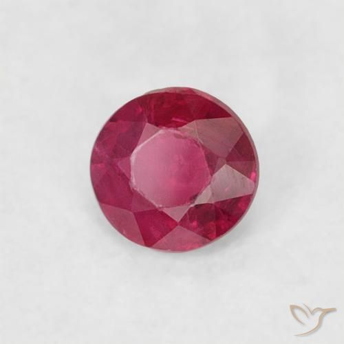 Rubi Vermelho rosado Natural 0.18ct, Redondo, VS-SI
