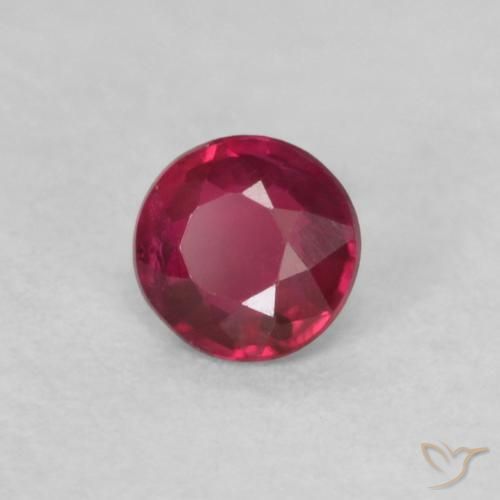 Rubi Vermelho rosado Natural 0.17ct, Redondo, VS