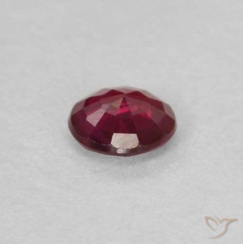 Rubi Vermelho rosado Natural 0.17ct, Redondo, VS