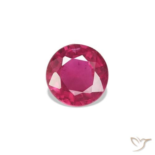 Rubi Vermelho rosado Natural 0.16ct, Redondo, VS