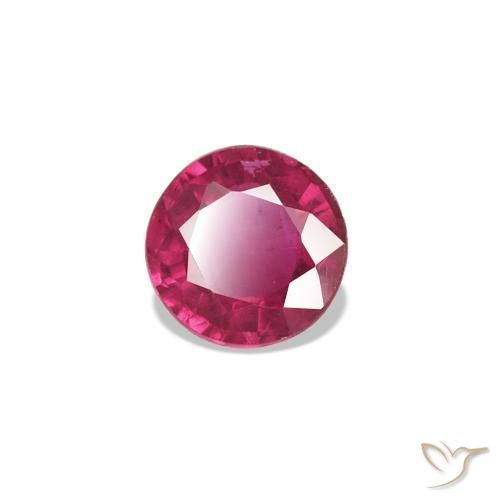 Rubi Vermelho rosado Natural 0.16ct, Redondo, VS