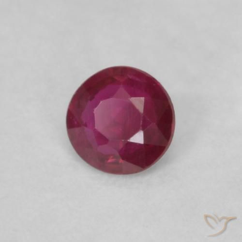 Rubi Vermelho escuro Natural 0.17ct, Redondo, VS
