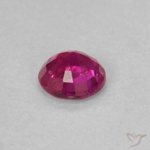 Rubi rosa avermelhado Natural 0.21ct, Redondo, VS
