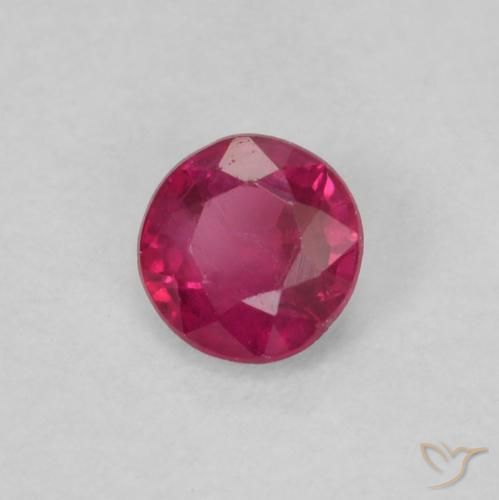 Rubi Luz vermelha Natural 0.21ct, Redondo, VS