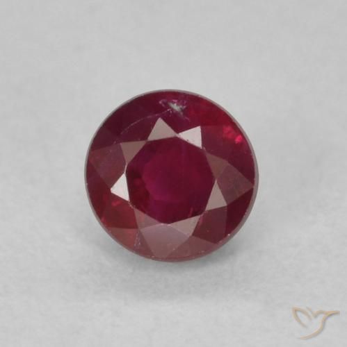 0.36ct Natural Vermelho escuro Rubi, Redondo, SI
