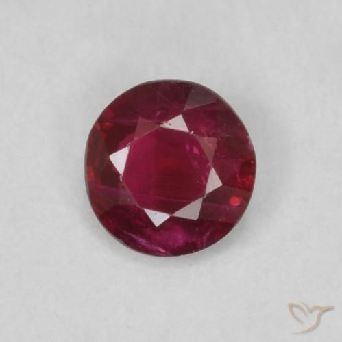 Rubi Vermelho escuro Natural 0.25ct, Corte Redondo, SI