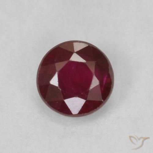 0.30ct Natural Vermelho escuro Rubi, Redondo, SI
