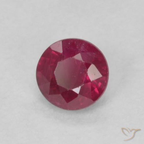 Rubi Vermelho escuro Natural 0.32ct, Redondo, SI