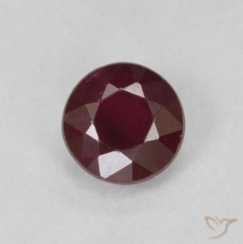 0.30ct Natural Vinho vermelho Rubi, Redondo, SI