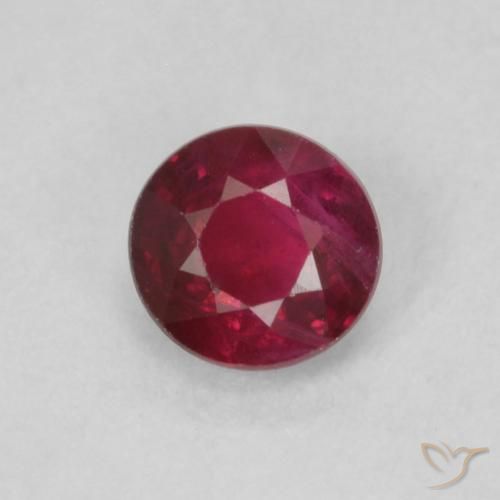 0.31ct Natural vermelho médio Rubi, Redondo, SI