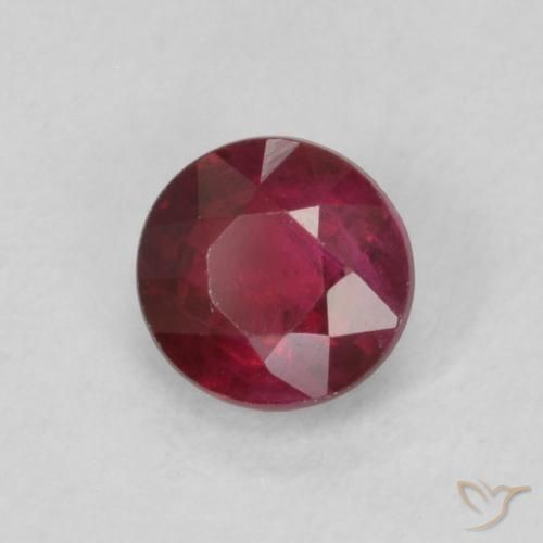 Rubi vermelho médio Natural 0.31ct, Redondo, SI