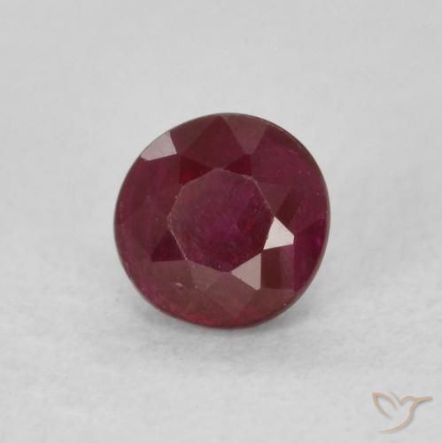 Rubi Vinho vermelho Natural 0.35ct, Redondo, SI