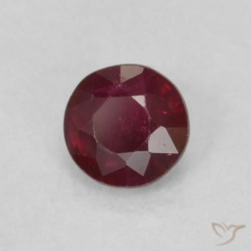 Rubi Vermelho escuro Natural 0.30ct, Redondo, SI