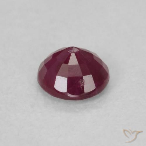 Rubi Vermelho escuro Natural 0.28ct, Redondo, SI