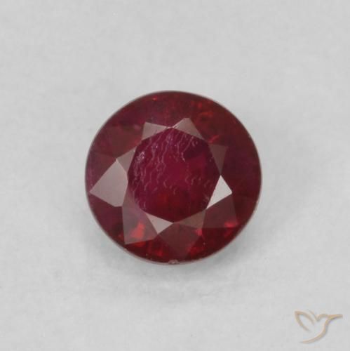 0.31ct Natural Vermelho escuro Rubi, Redondo, SI
