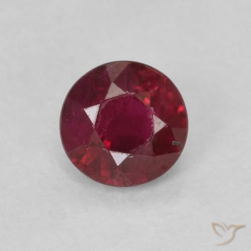0.28ct Natural Vermelho escuro Rubi, Redondo, SI