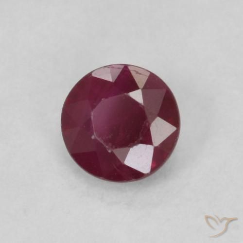 Rubi Vinho vermelho Natural 0.29ct, Redondo, SI