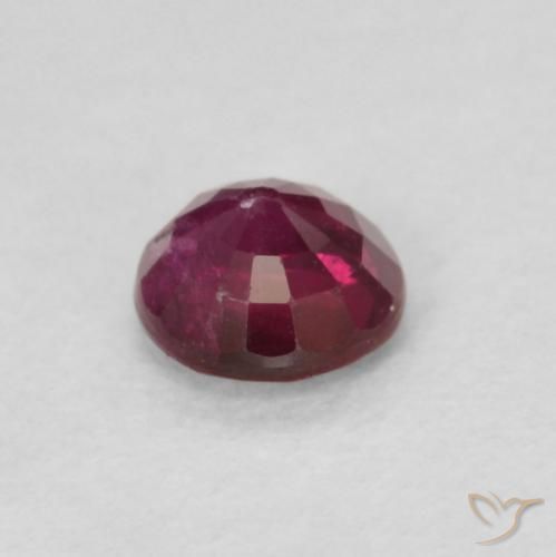 Rubi Vinho vermelho Natural 0.29ct, Redondo, SI