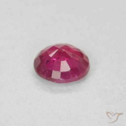 Rubi Vermelho rosado Natural 0.17ct, Redondo, VS