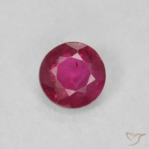 0.20ct Natural Vermelho rosado Rubi, Redondo, VS