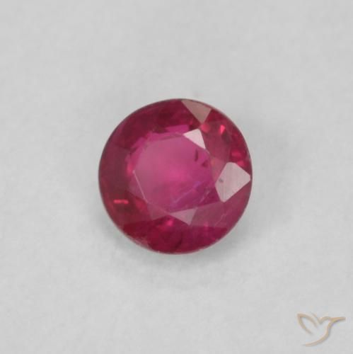 Rubi Vermelho rosado Natural 0.20ct, Redondo, VS