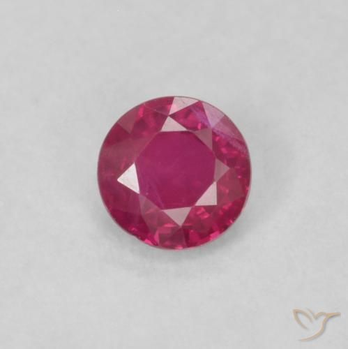 0.20ct Natural Vermelho rosado Rubi, Redondo, VS