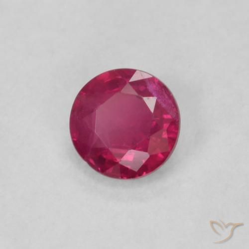 Rubi Vermelho rosado Natural 0.20ct, Redondo, VS