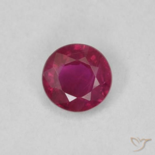 0.18ct Natural Vinho Tinto Profundo Rubi, Redondo, VS
