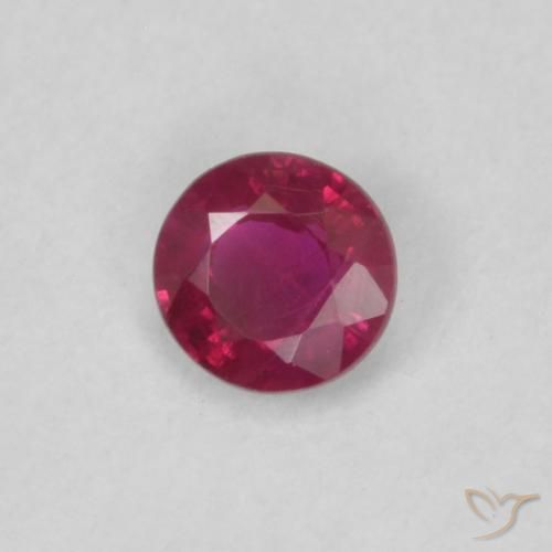 Rubi Vinho Tinto Profundo Natural 0.18ct, Redondo, VS