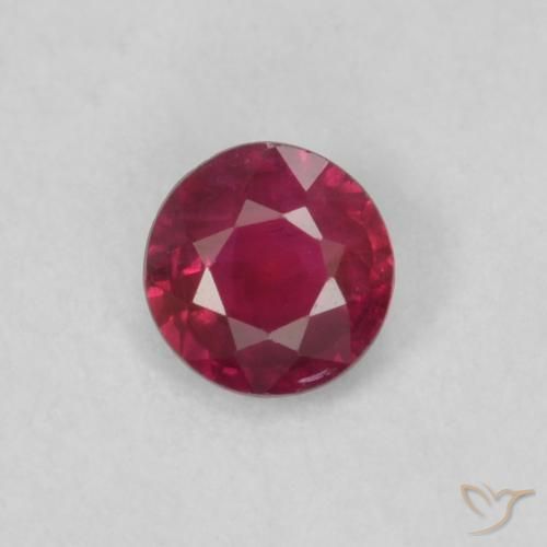 0.17ct Natural Vinho vermelho Rubi, Redondo, VS