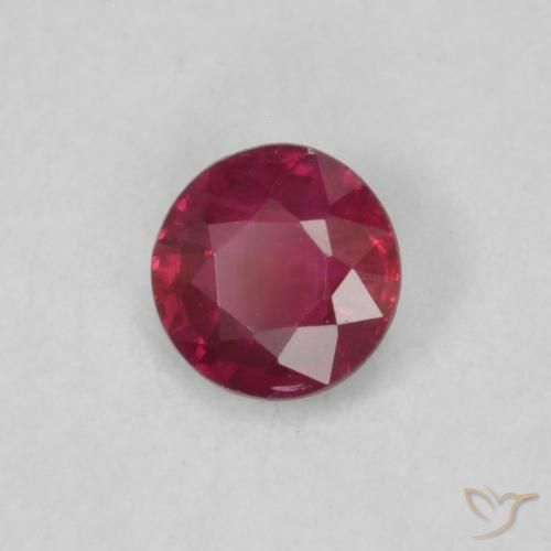 Rubi Vinho vermelho Natural 0.17ct, Redondo, VS