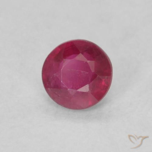 Rubi Vermelho escuro Natural 0.21ct, Redondo, VS
