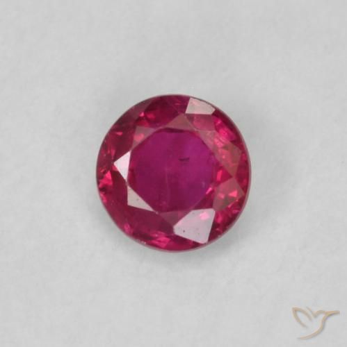 Rubi Vermelho rosado Natural 0.19ct, Redondo, VS