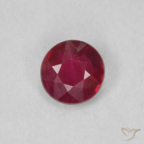 0.19ct Natural Vermelho escuro Rubi, Redondo, VS