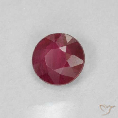 Rubi Vermelho escuro Natural 0.19ct, Redondo, VS