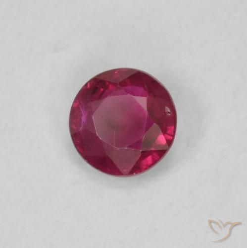 Rubi Rosa Avermelhado Profundo Natural 0.18ct, Redondo, VS