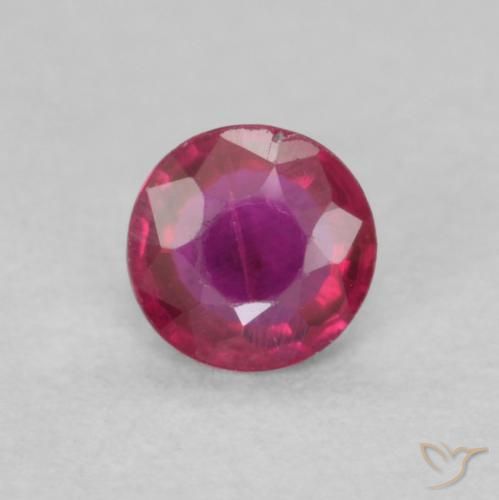 0.24ct Natural Luz vermelha Rubi, Redondo, SI-I1