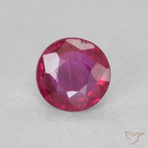 Rubi Luz vermelha Natural 0.24ct, Redondo, SI-I1