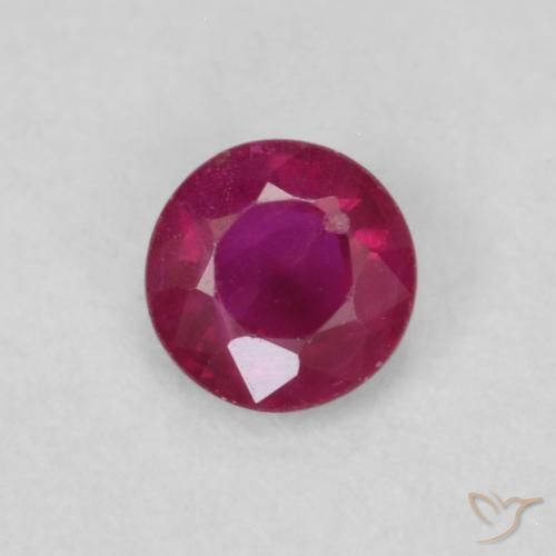 0.25ct Natural Vermelho rosado Rubi, Redondo, SI-I1