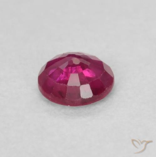 Rubi Vermelho rosado Natural 0.25ct, Redondo, SI-I1