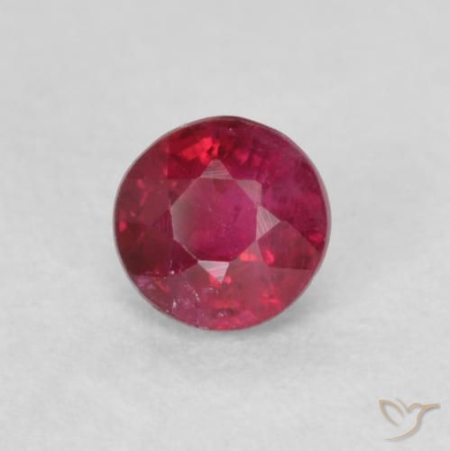 Rubi Rosa Avermelhado Profundo Natural 0.30ct, Redondo, SI-I1
