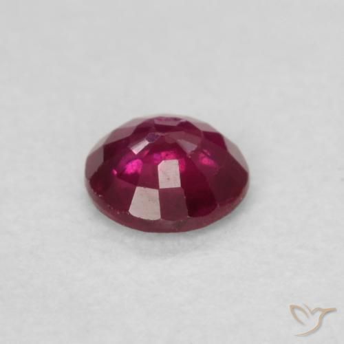 Rubi Vermelho escuro Natural 0.23ct, Redondo, SI-I1
