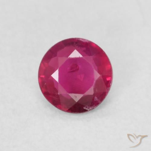 0.21ct Natural Vermelho rosado Rubi, Redondo, SI-I1