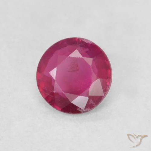 Rubi Vermelho rosado Natural 0.21ct, Redondo, SI-I1